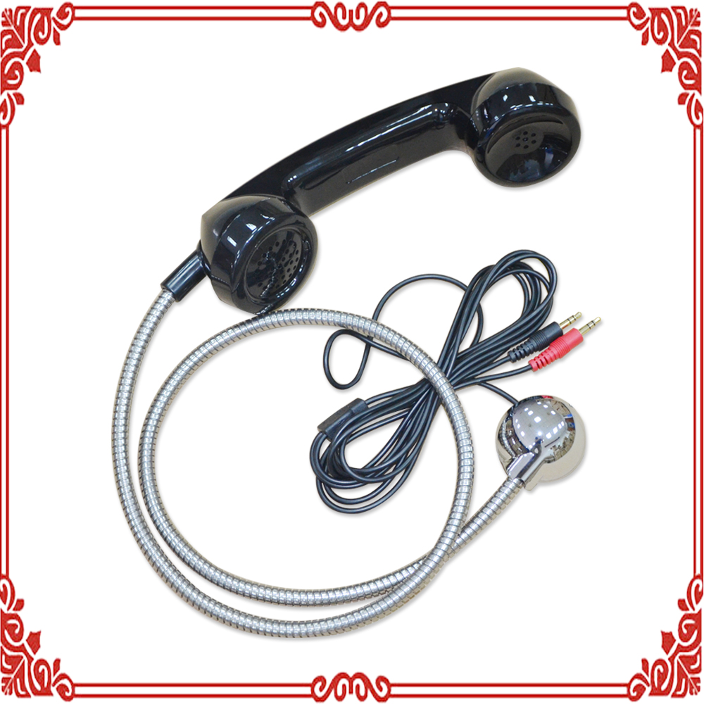 Round Audio Handle Receiver Manufacturer 3 5 Inch Audio Handle Metal Hose Receiver Telephone Accessories Manufacturer