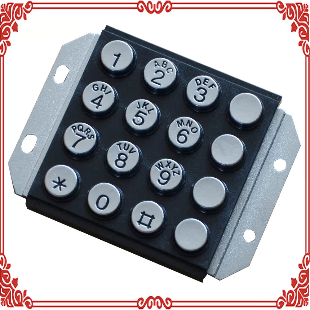 Public Communication Equipment Digital Keyboard Access Access password 16 Key press Greaser Matrix Metal Buttons