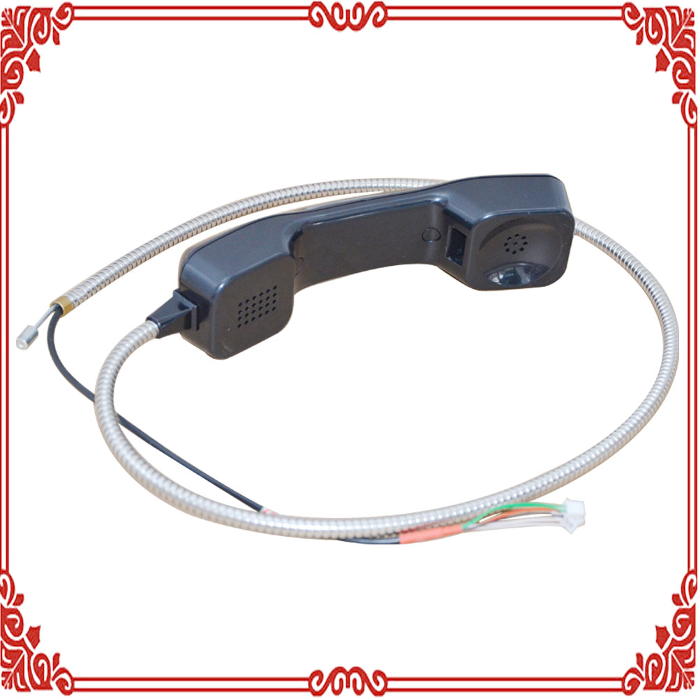 Metal hose public telephone square handset 4pin seat electret moving coil black square handle