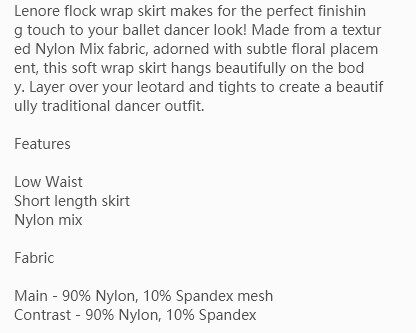 балетные аксессуары 澳洲bloch外贸原单芭蕾舞蹈形体练功服纱裙半身短裙一片式围裙女