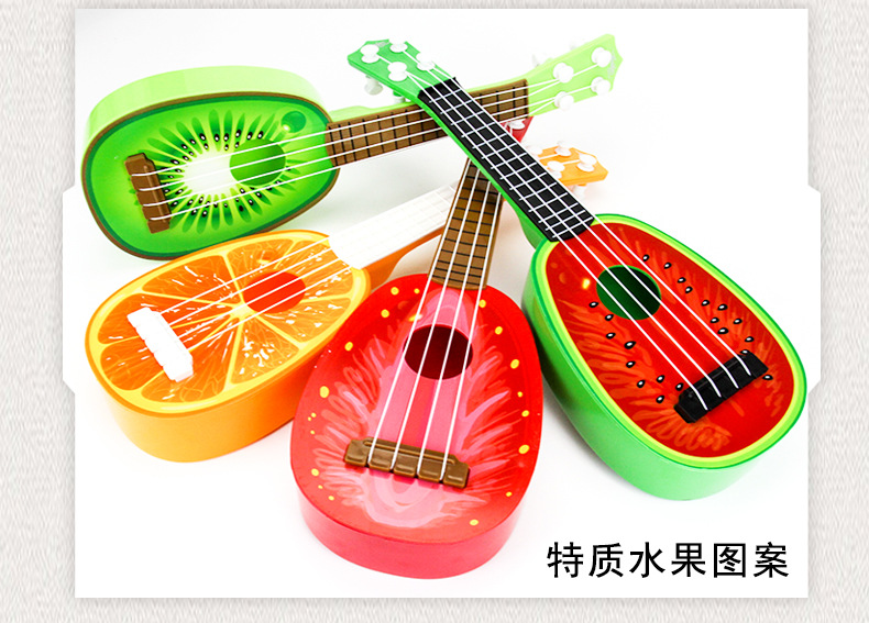 Giáo dục sớm giáo dục đồ chơi giáo dục nhạc cụ mô phỏng mini ukulele trái cây bốn dây đàn nhỏ đồ chơi nhạc cụ giá tốt