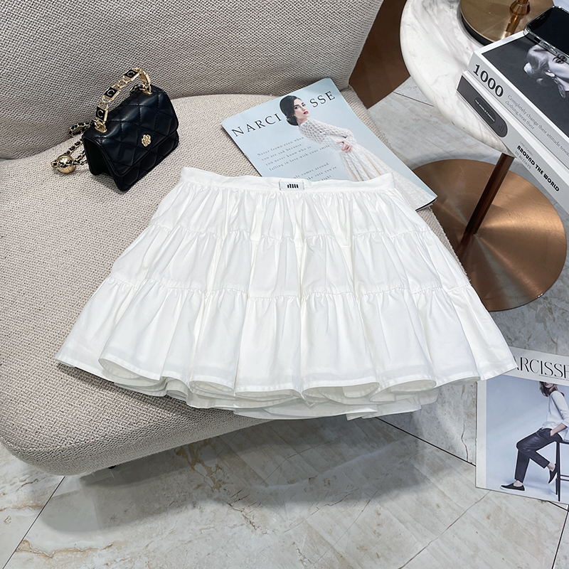White Short Skirt, Half-Length Skirt for Women, 2026 Summer New Style, Puffy Skirt, Youthful and Fashionable, Versatile A-Line Skirt
