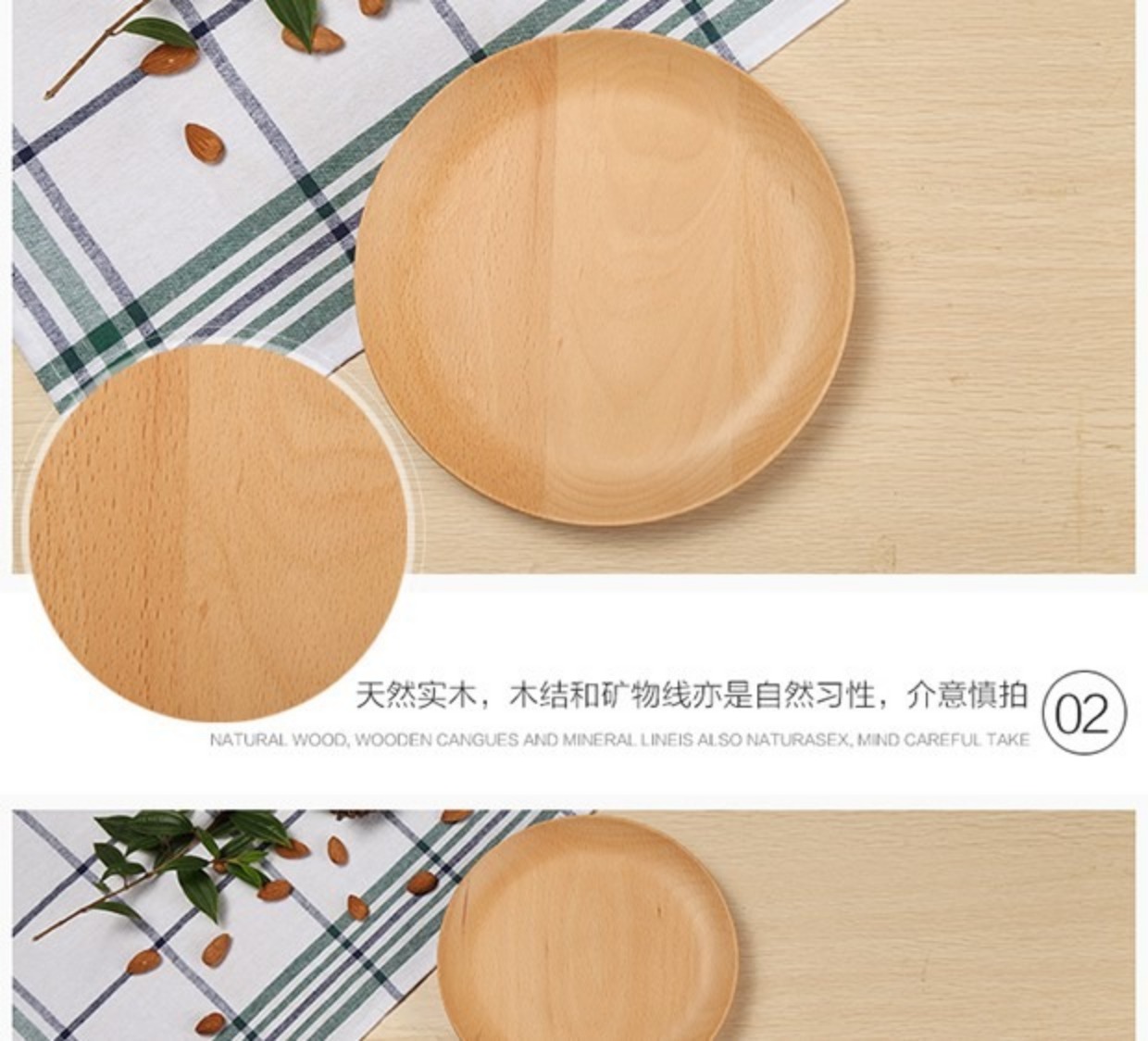 Elm tự nhiên Nhật Bản đơn giản tấm gỗ tròn sáng tạo rắn gỗ Dish Snack Snack Tấm gỗ Bánh trái cây khay gỗ chữ nhật