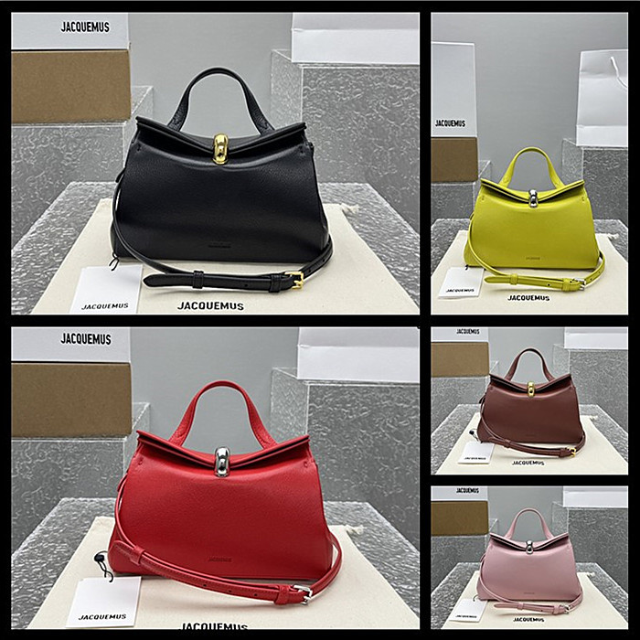 New Jacquemus Women's Bag the Valerie Handbag Goatskin Hand-Held Shoulder Crossbody Bag
