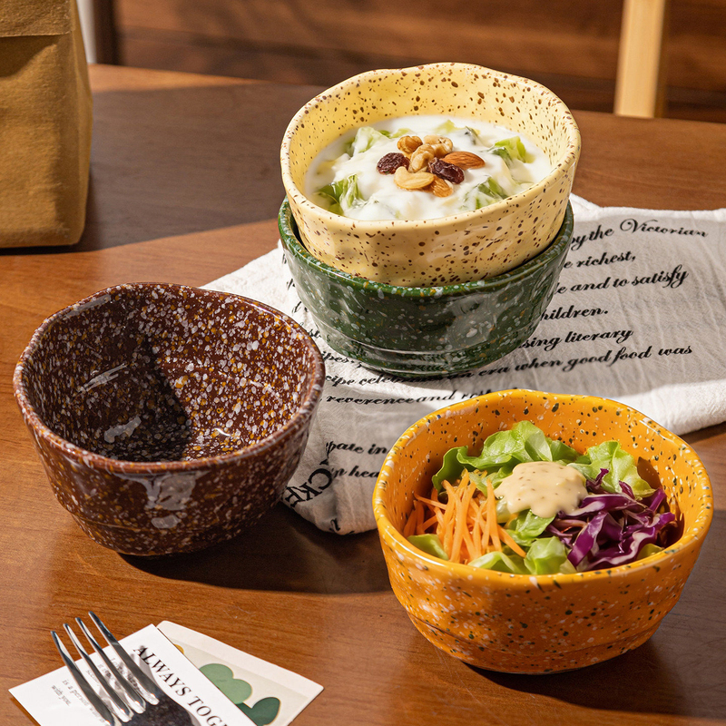 Splash-Ink Rice Bowl for Home Use 2026 New Model Ceramic Small Bowl for Eating, Niche Dessert Oatmeal Yogurt Bowl