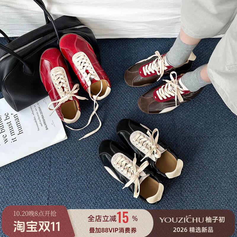 【Yuzu Chū】Color-Block Casual Shoes for Women, 2026 Autumn New Retro Style, Height-Increasing German Training Shoes, Versatile Sneakers 【Yuzu Chū】Color-Block Casual Shoes for Women, 2026 Autumn New Retro Style, Height-Increasing German Training Shoes, Versatile Sneakers