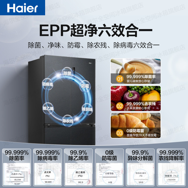 海尔BCD-540WGHTD14GPU1(灰)冰箱图片