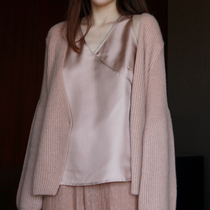 Limited imported heavy silk satin and vest new bean sand cuckoo pink color custom clothes