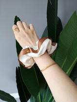 Cream Cream White Colored Satin Large - hair Hair Rope Superior Adult Hair Rope