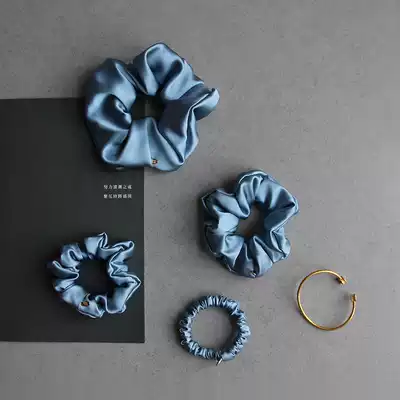 Mo gray blue rare color 30 m heavy silk Morandi color high-end hair accessories handmade