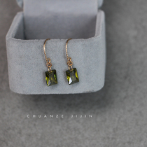 Earrings Small Crowddesign Sense Superior 2022 New Tide 14K Bag Golden Olive Green Earbum Earline Ear