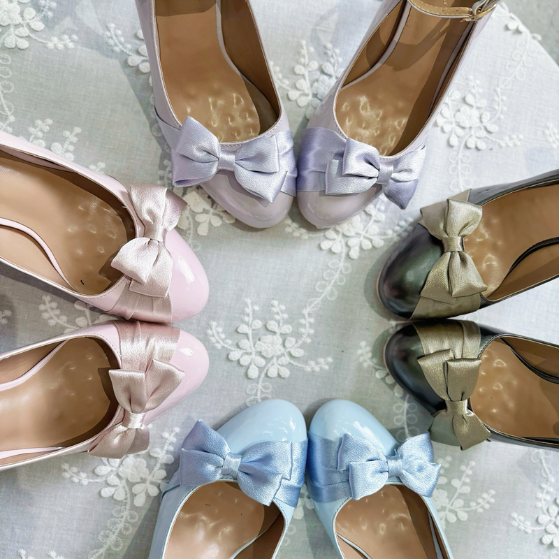 Patent Leather Style [Exquisite Prelude] Lolita Original Design Round-Toe High-Heeled Elegant Cla-Style Lo Shoes