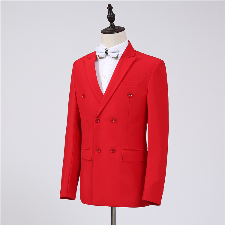 Bộ đồ vest nam khí chất chủ nhà biểu diễn sân khấu Slim Studio ảnh cưới tay áo dài đôi ngực shop quần áo nam