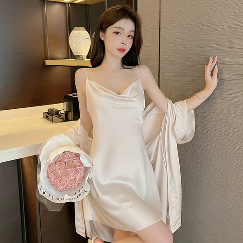 Сексуальная летняя шелковая пижама, короткая мини-юбка, юбка, эффект подтяжки, популярно в интернете