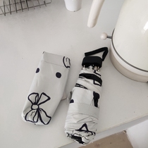 Five Folded Umbrella Sweet Mini Folding Bow Umbrella Small Portable ins Anti-UV parasol