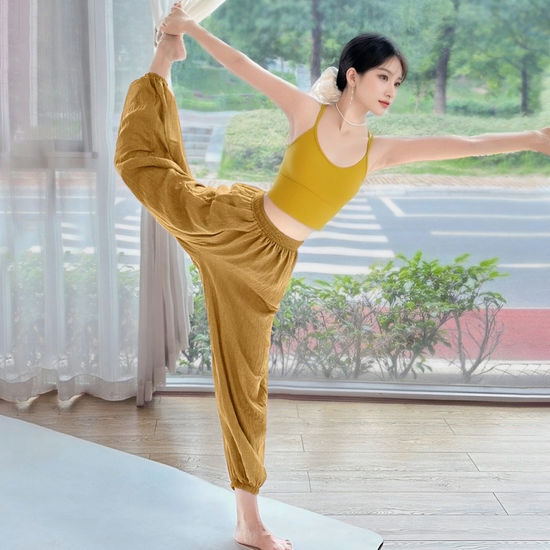 Yoga Pants for Women, Loose Cotton and Linen, 2026 New Style, Sports Harem Pants for Outdoor Wear, Training, Pilates, Dance, and Fitness Long Pants