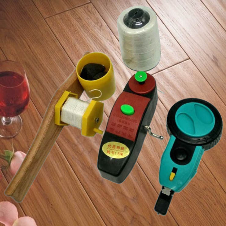 New Products Manual Scribe Tool Automatic Wire Rewinding Bamboo Polyurethane Barrel Hand Roll Manual Slingers Woodworking Ink Bucket