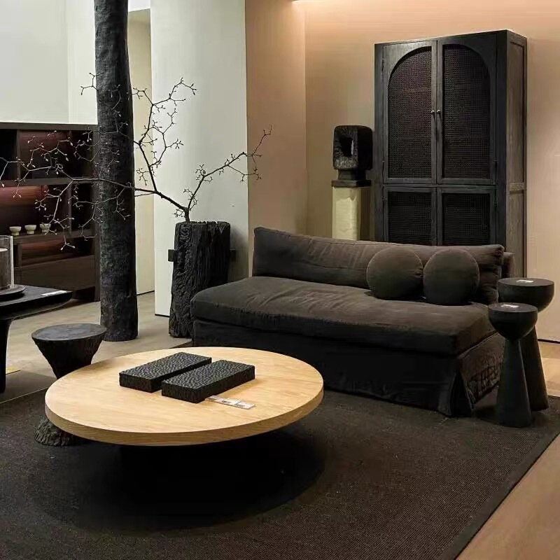 Wabi-Sabi Style Homestay Cafe Designer Detachable and Washable Linen Armless Fabric Sofa for Small Apartments 2026 New Model Wabi-Sabi Style Homestay Cafe Designer Detachable and Washable Linen Armless Fabric Sofa for Small Apartments 2026 New Model