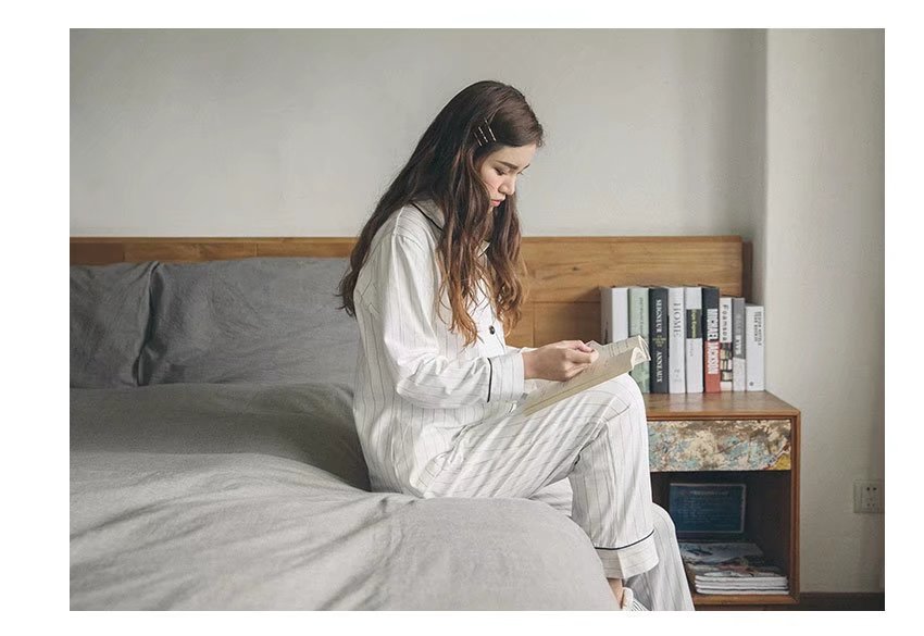 Đồ ngủ cỡ lớn nữ chất béo mm200 kg cotton mùa thu dài tay rộng rãi phiên bản cotton Hàn Quốc có thể mặc bên ngoài phục vụ gia đình phù hợp với mùa đông đồ bộ vải đũi
