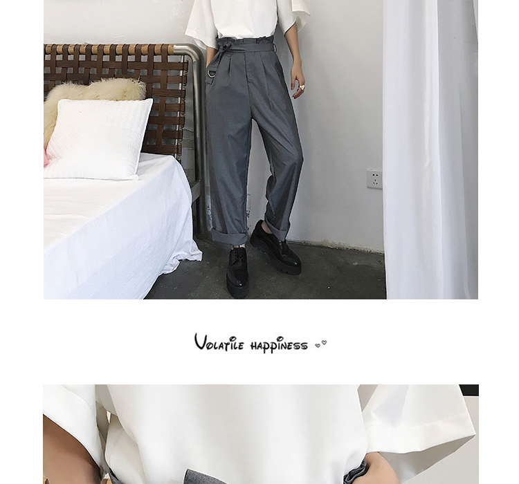 Mùa hè retro cao eo gấp quần mỏng Hàn Quốc giản dị thẳng nam mỏng phần tóc stylist quần hoang dã đồ nam đẹp