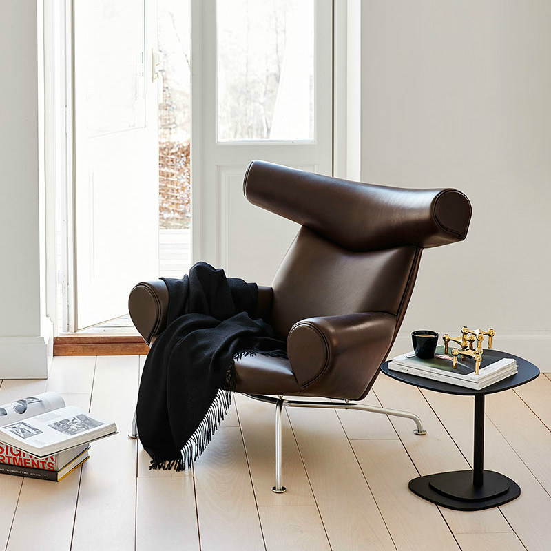 Master Jin Nordic single sofa chair bull chair leather reclining chair simple designer INS net red bedroom chair