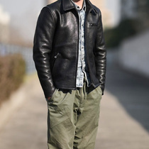 2 0 thick American retro mens full-grain first-layer vegetable tanned cowhide modified 1930 jacket lapel genuine leather jacket
