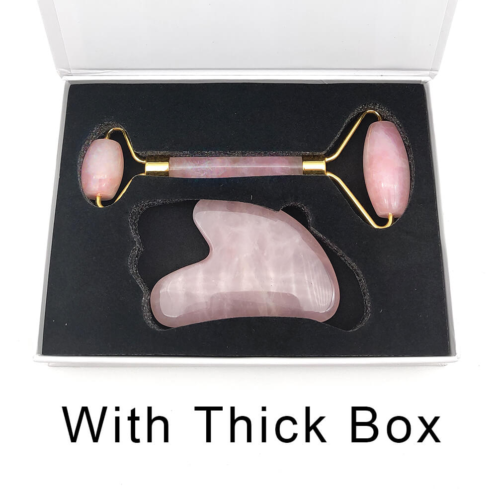 Pink&2Jade   Roller   Facial   Face   Jade   Massage   Roller   Rose   Quartz   Scra