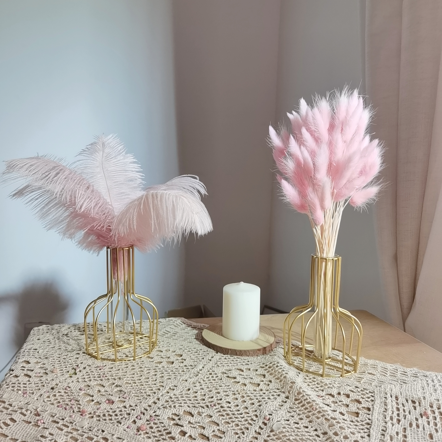 Light and luxurious rabbit tail grass evergreen flower bouquet pendulum with real flower natural air-dry decoration Nordic Living room Home furnishing-Taobao
