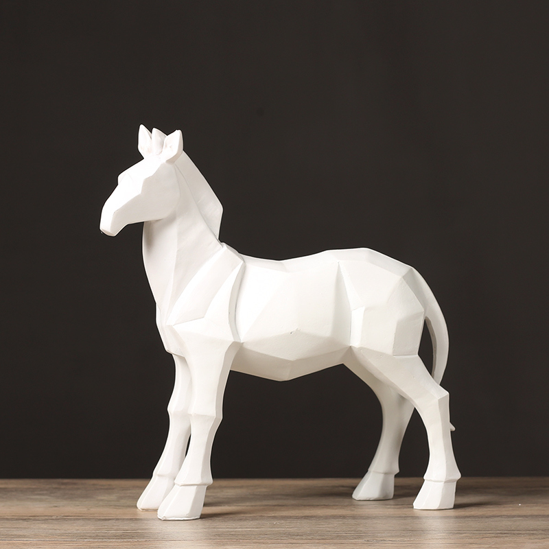 Modern simple home decoration Nordic geometric abstract horse ornaments creative indoor living room model room furnishings