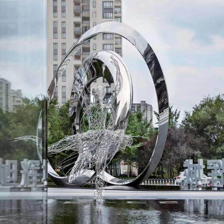 Large Stainless Steel Sculpture Waterflower Landmark Hollowed-out GRP Sculpture Large Mall Square Outdoor Pendulum-Taobao