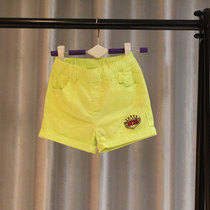 Babu * brand Summer Girl embroidered print denim shorts baby breathable elastic soft wash pants