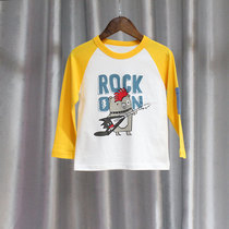 2021 autumn new male child cotton soft breathable comfortable color color printing cartoon Korean top T-shirt