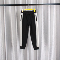 2021 autumn and winter new male and female children one velvet soft breathable childrens bunched feet color matching loose trousers