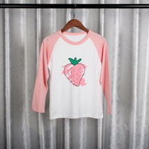 2021 Spring and Autumn new girls Korean version of cotton soft breathable color color small children with base round neck knitted T-shirt