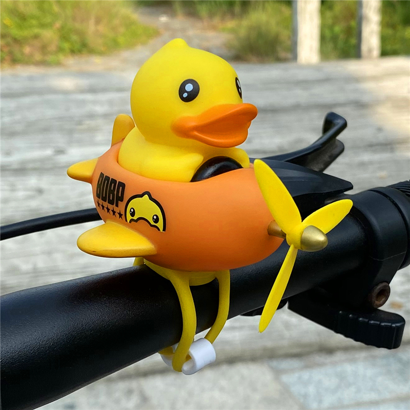 Little yellow duck bamboo dragonfly hard hat electric car ornament bicycle electric vehicle electric locomotive electric donkey ornament stormtrooper duck