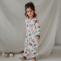 Nest Designs baby sleeping bag cotton double-layer long-sleeved baby split legs four seasons universal childrens anti-kick quilt