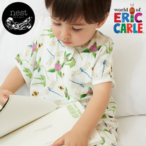 Eric Carle series baby sleeping bag summer new double-layer gauze short-sleeved legs