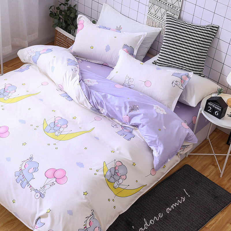 Phong cách bắc âu sọc sheets quilt bìa ký túc xá sinh viên ba mảnh bộ đồ giường bốn mảnh đặt 1.5 1.8 2 m meter