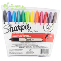 Sharpie 30072 Fine Point Permanent Marker 12 Color Oily Pen 