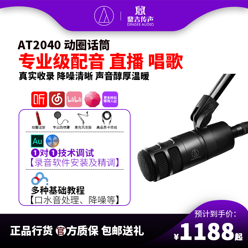 Iron Triangle AT2040 Moving Coil Mike Professional Radio Recordings With Sound Book Special Equipment Microphone Acoustic Card Suit