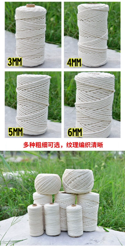 Zongzi Rope Sợi dây cotton Sợi dây Chất liệu sợi cotton Tấm thảm bện Sợi dây đan bằng tay Làm bằng tay Dây buộc Dây thừng Khai thác Dây thừng mỏng Dày - Công cụ & vật liệu may DIY