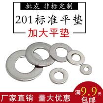201 Stainless Steel Flat Pad Increased Thickened Flat Washer Thin Metal Screw Gasket M4M5M6M8M60