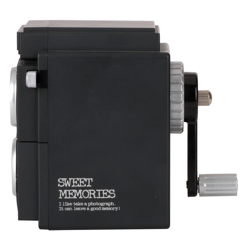 Deli Pencil Sharpener 0668 Retro camera pencil sharpener Creative hand sharpener Student gift pencil sharpener