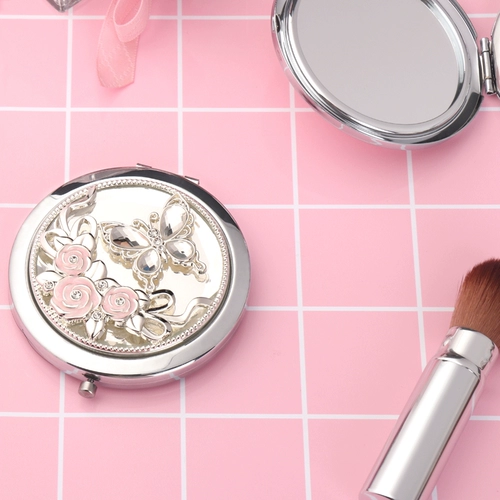 LASODY Творческое мини -складное зеркало макияжа с двойным кругом с двумя зеркальными девушками подарка на день рождения подарок на день рождения