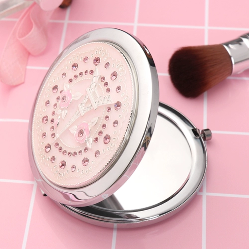 LASODY Творческое мини -складное зеркало макияжа с двойным кругом с двумя зеркальными девушками подарка на день рождения подарок на день рождения