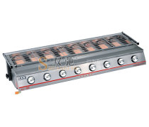 Shuangchi SC-99 stainless steel eight-head gas grill commercial glass fierce slice grill smokeless grill
