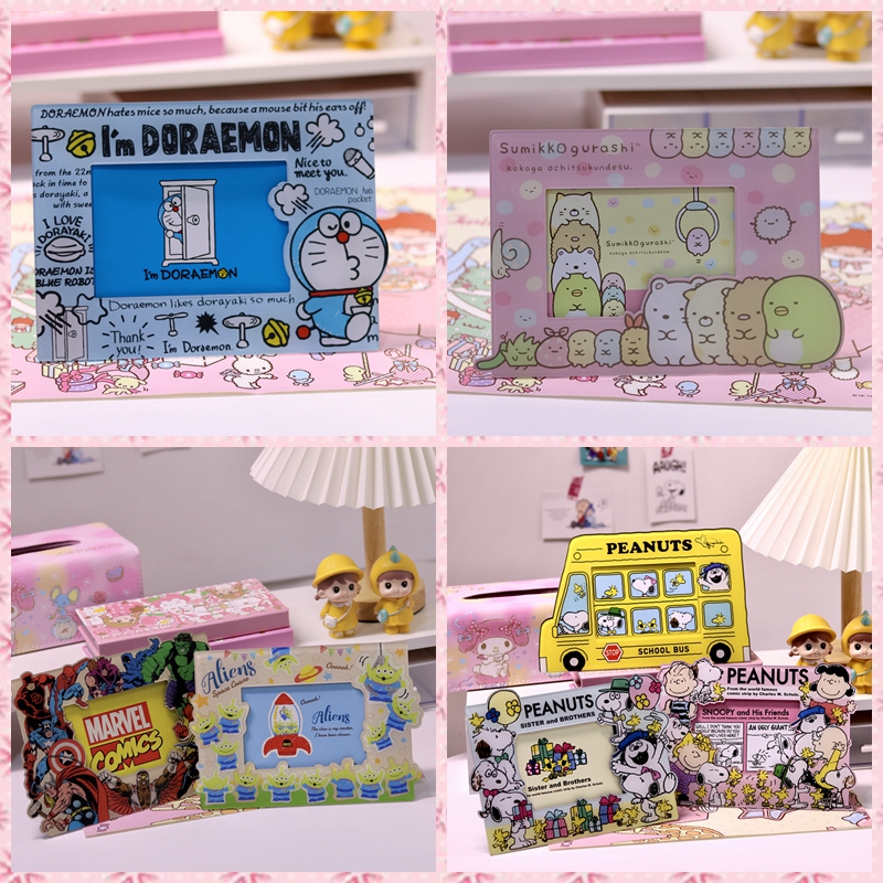 Original Single Cartoon Machine Cat Trio Eyelets SNOOPY Cartoon Asong Photo Frame Desktop Cute Decoration Small Pendulum 5 Inch