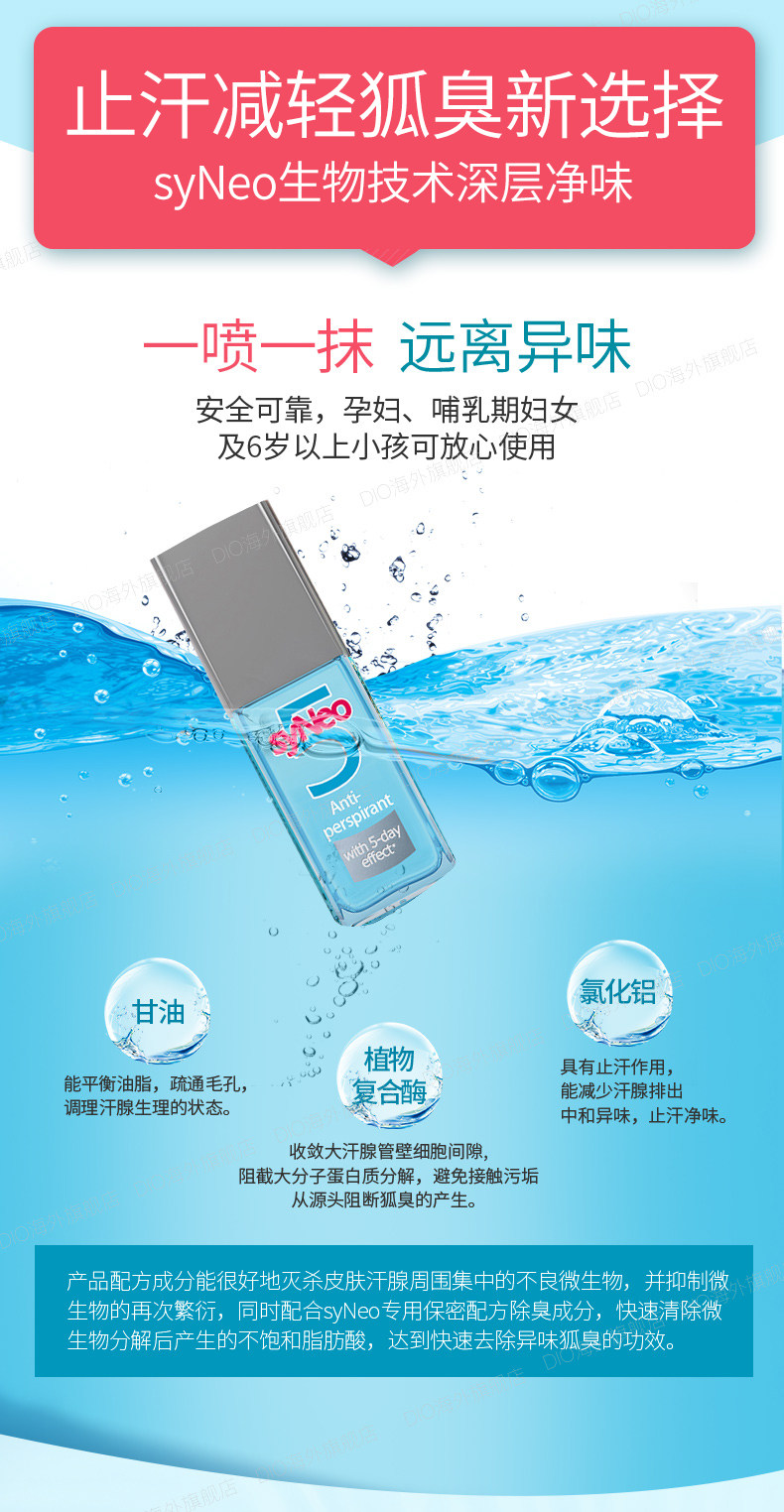 水耐 德国原装进口 去狐臭止汗露喷雾 图4