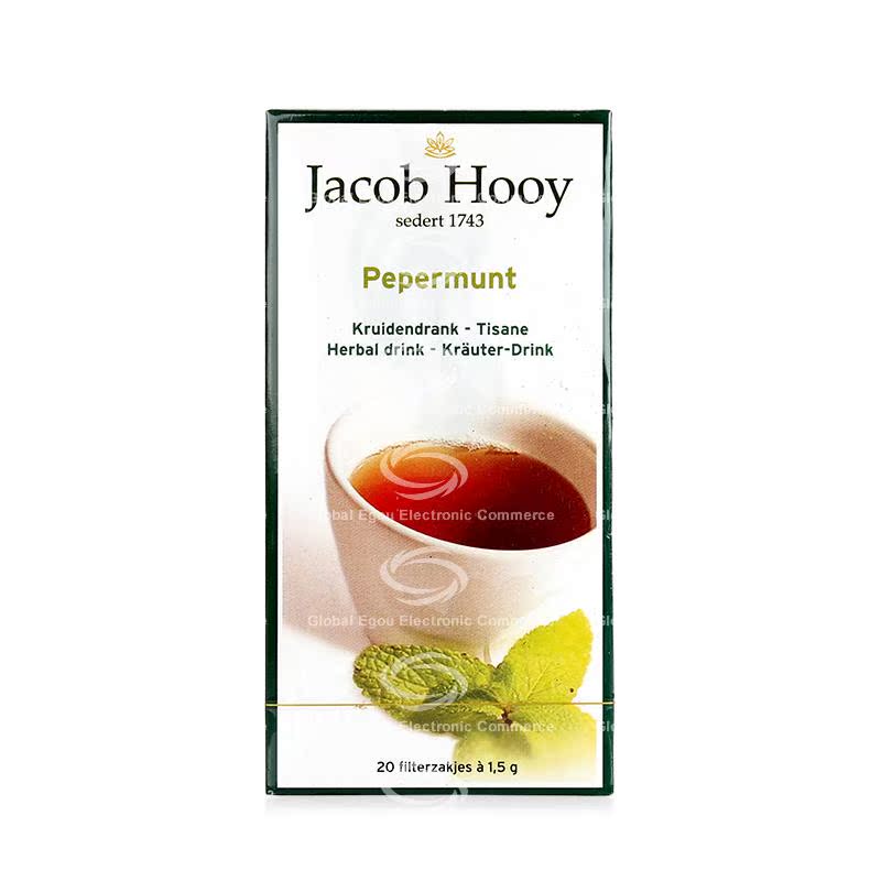 【荷兰直邮】荷兰jacob hooy雅歌布天然薄荷味茶20包