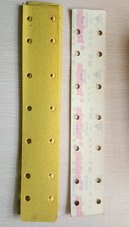 Zhuhai Longshen sandpaper buckle rectangular 14-hole P80 Longshen 70*450 dust-free dry sandpaper special-shaped sandpaper